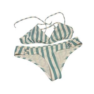 Eidon Womens Bikini Size M/L Blue White‎ Stripe